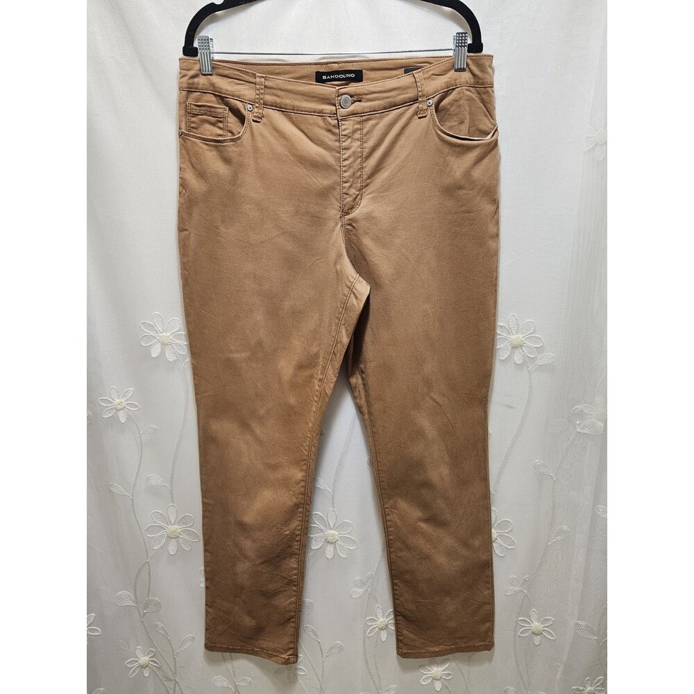 Bandolino Womens Size 12 Brown Jeans Earthy Rugged Casual Stretch Beige Rustic